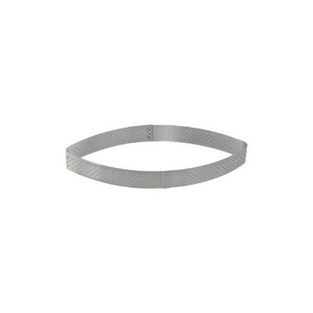 Dortový rám de Buyer 3099.70, perforovaný rám, tvar calisson, průměr 12 cm, výška 2 cm, nerez