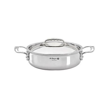 Nerezový hrnec de Buyer 3741.24, AFFINITY, s poklicí, nerez, nízké okraje, nedeformovatelný, průměr 24 cm, objem 3 L, výška 7 cm