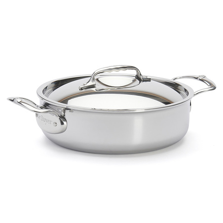 Nerezový hrnec de Buyer 3741.24, AFFINITY, s poklicí, nerez, nízké okraje, nedeformovatelný, průměr 24 cm, objem 3 L, výška 7 cm (1)