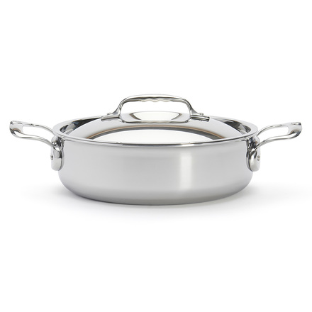 Nerezový hrnec de Buyer 3741.24, AFFINITY, s poklicí, nerez, nízké okraje, nedeformovatelný, průměr 24 cm, objem 3 L, výška 7 cm (3)