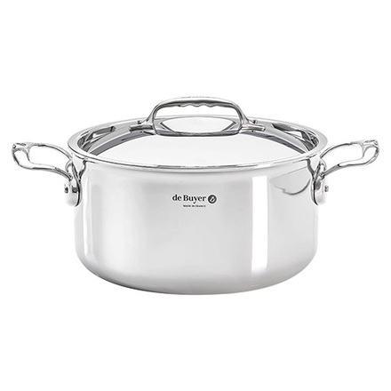 Nerezový hrnec de Buyer 3742.24, AFFINITY, nerezový, s pokličkou, průměr 24 cm, objem 5,4 l