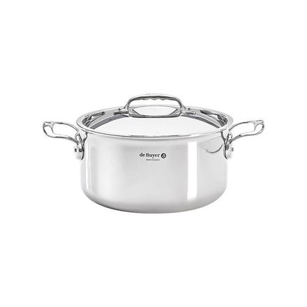 Nerezový hrnec de Buyer 3742.24, AFFINITY, nerezový, s pokličkou, průměr 24 cm, objem 5,4 l