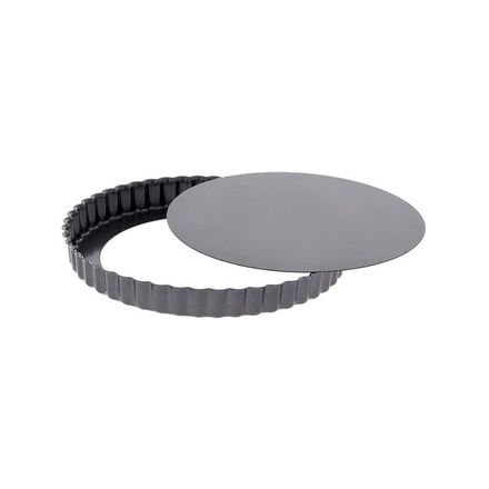 Forma na koláč de Buyer 4706.32, kulatá, vroubkovaná, odnímatelné dno, železný materiál, průměr 32 cm