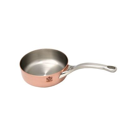 Pánev de Buyer 6230.16 PRIMA MATERA, soté pánev, měděná, rovná s nízkými okraji, rukojeť z nerezové oceli, průměr 16 cm, výška 5,5 cm, váha 1,13 kg