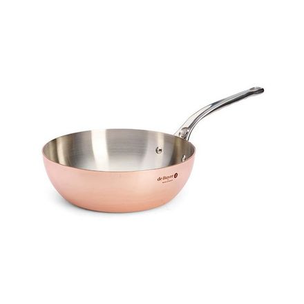Pánev de Buyer 6236.24 PRIMA MATERA, hluboká, měděná, rukojeť z nerezové oceli, průměr 24 cm, výška 8,2 cm, váha 2,75 kg