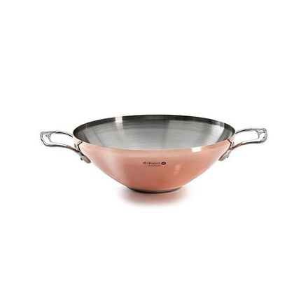 Nerezový hrnec de Buyer 6247.32 PRIMA MATERA WOK, měděný/ nerez ocel, magnetické dno, 2 rukojeti z nerezové oceli, průměr 32 cm, objem 4 L, výška 12,5 cm, váha 2,5 kg
