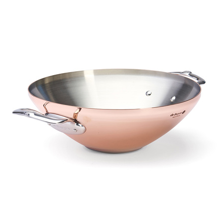 Nerezový hrnec de Buyer 6247.32 PRIMA MATERA WOK, měděný/ nerez ocel, magnetické dno, 2 rukojeti z nerezové oceli, průměr 32 cm, objem 4 L, výška 12,5 cm, váha 2,5 kg (1)