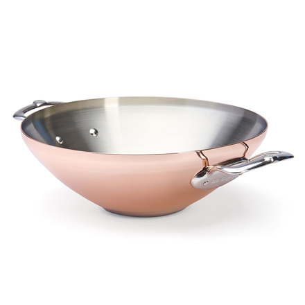 Nerezový hrnec de Buyer 6247.32 PRIMA MATERA WOK, měděný/ nerez ocel, magnetické dno, 2 rukojeti z nerezové oceli, průměr 32 cm, objem 4 L, výška 12,5 cm, váha 2,5 kg (2)