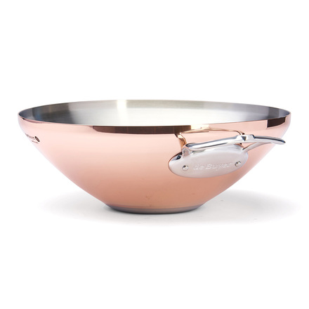 Nerezový hrnec de Buyer 6247.32 PRIMA MATERA WOK, měděný/ nerez ocel, magnetické dno, 2 rukojeti z nerezové oceli, průměr 32 cm, objem 4 L, výška 12,5 cm, váha 2,5 kg (3)