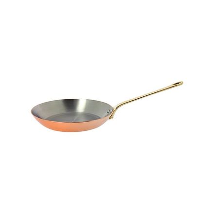 Pánev de Buyer 6450.24 INOCUIVRE, měděná, mosazná rukojeť, průměr 24 cm, výška 4 cm, váha 1,3 kg