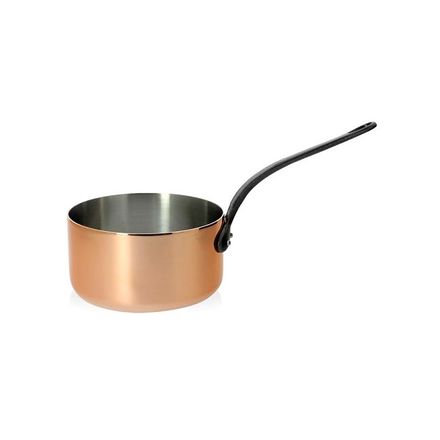 Nerezový hrnec de Buyer 6460.12, měděný rendlík, litinová rukojeť, není vhodné na indukci, průměr 12 cm