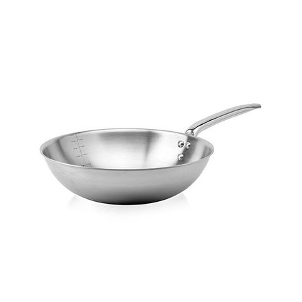 Pánev de Buyer 3608.32, ALCHIMY, WOK, 3 vrstvy z nerezové oceli 18/10, zahnutý okraj, pro všechny typy varných desek, průměr 32 cm, objem 4,5 L,