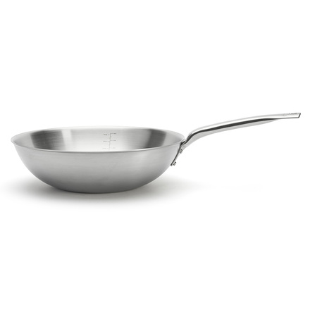 Pánev de Buyer 3608.32, ALCHIMY, WOK, 3 vrstvy z nerezové oceli 18/10, zahnutý okraj, pro všechny typy varných desek, průměr 32 cm, objem 4,5 L, (1)