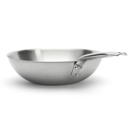 Pánev de Buyer 3608.32, ALCHIMY, WOK, 3 vrstvy z nerezové oceli 18/10, zahnutý okraj, pro všechny typy varných desek, průměr 32 cm, objem 4,5 L, (2)