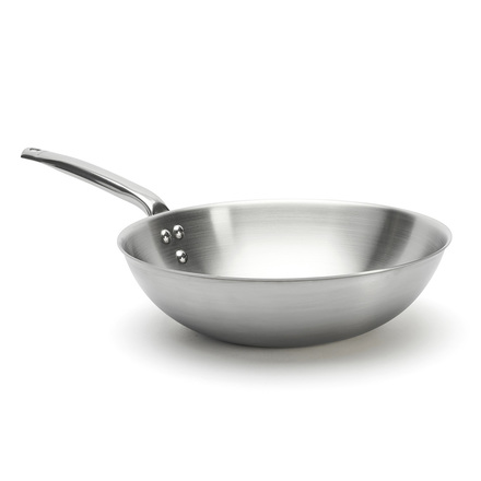 Pánev de Buyer 3608.32, ALCHIMY, WOK, 3 vrstvy z nerezové oceli 18/10, zahnutý okraj, pro všechny typy varných desek, průměr 32 cm, objem 4,5 L, (3)