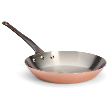 Pánev de Buyer 6324.32, PRIMA MATERA, měděná, litinová rukojeť, pro všechny varné desky, průměr 32 cm, výška 5,5 cm (2)