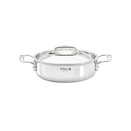 Nerezový hrnec de Buyer 3741.20 AFFINITY, s poklicí, nízké okraje, rukojeti z nerezové oceli, průměr 20 cm, objem 1,7 L, výška 6,3 cm