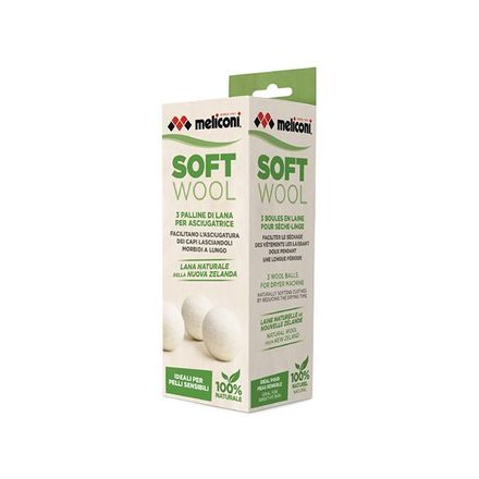Koule do sušičky Meliconi 621026, vlněné, 3 ks, 100 % novozélandská vlna, O 7 cm