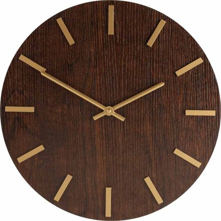 Nástěnné hodiny Segnale KO-Y36300180 40 cm dekor dřevo tmavě hnědé