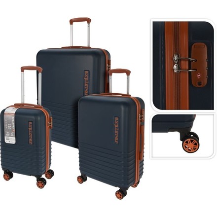 Cestovní kufr Excellent KO-DG9000980 na kolečkách sada 3 ks modrá