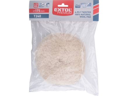 Leštící kotouč Extol Premium 8804576 vlněný, oboustranný, T240, 230mm, 4ply 100% vlna (1)