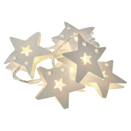 Vánoční osvětlění Emos ZY2075 LED vánoční girlanda – hvězdy pap., 2xAA, teplá bílá, čas. (poslední kus)