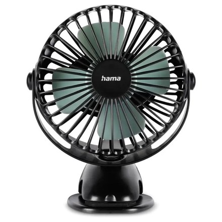 Stolní ventilátor Hama stolní, USB, s klipem, 3 rychlosti - černý