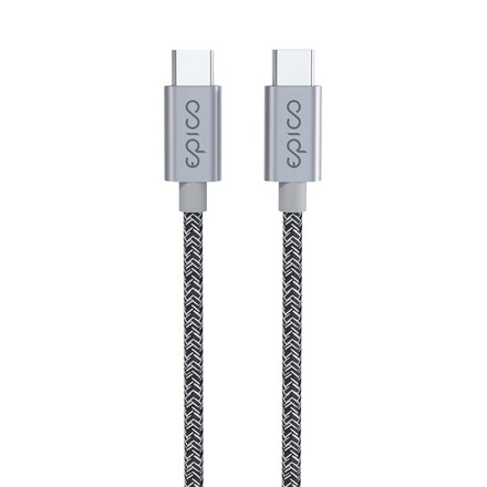 USB kabel Epico USB-C/ USB-C, 60W, 1, 2m - šedý