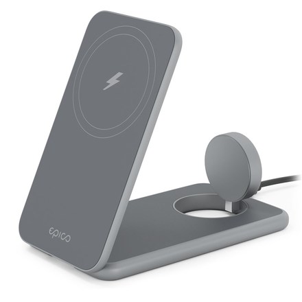 Bezdrátová nabíječka Epico Mag+ Foldable Charging Stand - šedá