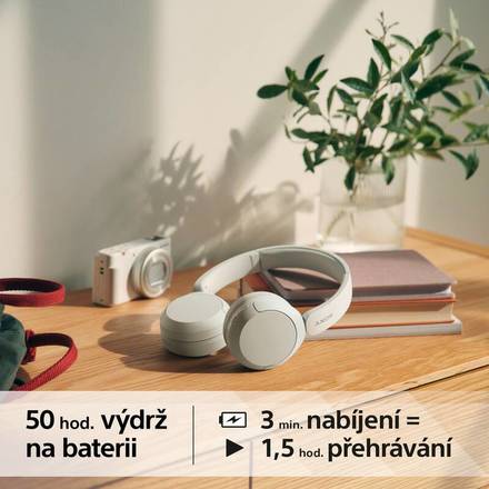 Polootevřená bezdrátová sluchátka Sony WHCH520W.CE7 bílá (6)