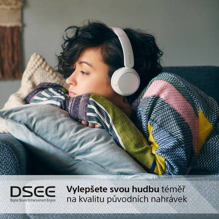 Polootevřená bezdrátová sluchátka Sony WHCH520W.CE7 bílá (8)