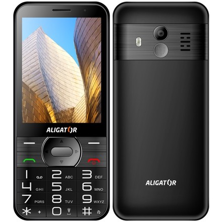 Mobilní telefon pro seniory Aligator A900 Senior + nabíjecí stojánek - černý (rozbaleno)