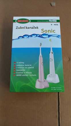 Zubní kartáček Bravo Sonic B 4656 bílý + náhradní kartáčky (rozbaleno) (1)