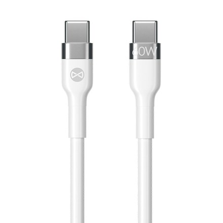 USB kabel Forever Flexible USB-C/ USB-C, 60W, 2m - bílý