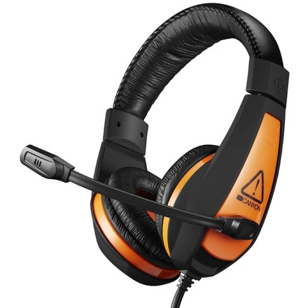 Sluchátka s mikrofonem Canyon Star Raider GH-1A - černý/ oranžový