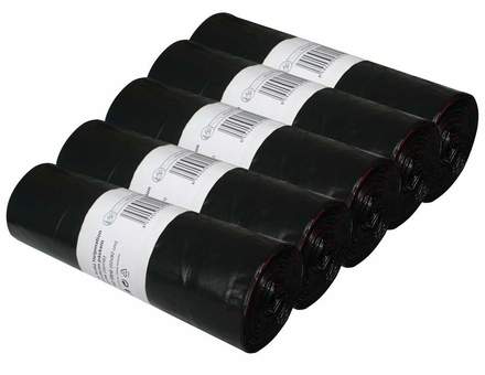 Sáčky do odpadkových košů Helpmation odpadkové LDPE sáčky 60 litrů, černé (sada 5 rolí)