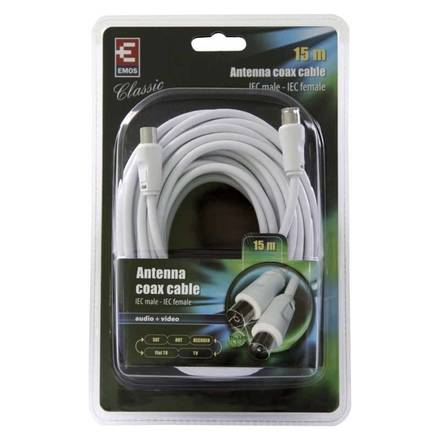 Anténní koaxiální kabel Emos SB3015 Anténní koaxiální kabel stíněný 15m - rovné vidlice (1)