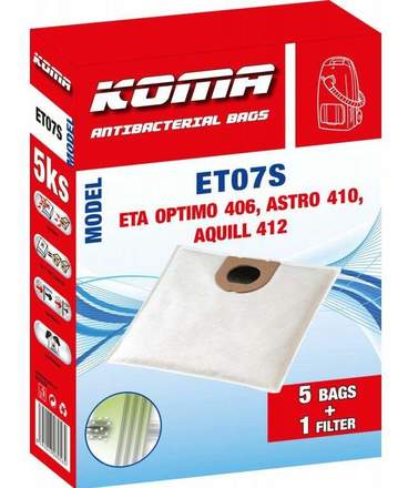 Sáčky do vysavače Koma ET07S - Sada 5 ks sáčků do vysavače ETA Optimo 1406, Astro 1410, Aquill 1412 (2)