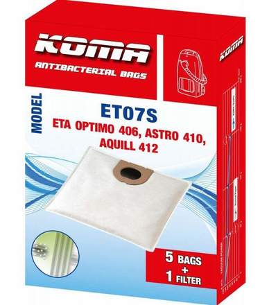 Sáčky do vysavače Koma ET07S - Sada 5 ks sáčků do vysavače ETA Optimo 1406, Astro 1410, Aquill 1412 (3)