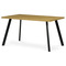 Moderní jídelní stůl Autronic Jídelní stůl 140x85x75 cm, deska melamin, 3D dekor divoký dub, kovové nohy, černý mat (HT-740 OAK) (1)