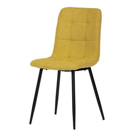 Moderní jídelní židle Autronic Jídelní židle, potah žlutá látka, kovová čtyřnohá podnož, černý mat (CT-281 YEL2)