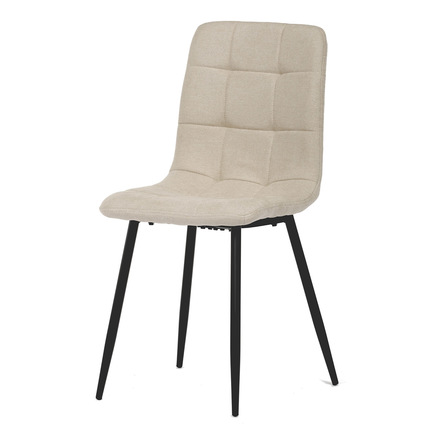 Moderní jídelní židle Autronic Jídelní židle, potah krémová látka, kovová čtyřnohá podnož, černý mat (CT-281 CRM2)