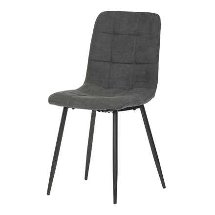 Moderní jídelní židle Autronic Jídelní židle, potah šedá látka, kovová čtyřnohá podnož, černý mat (CT-281 GREY2)