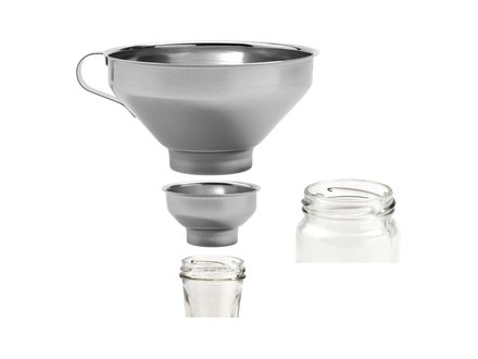 Nálevka na marmeládu de Buyer 3356.00, nerez, dva průměry 3.5 a 6 cm (1)