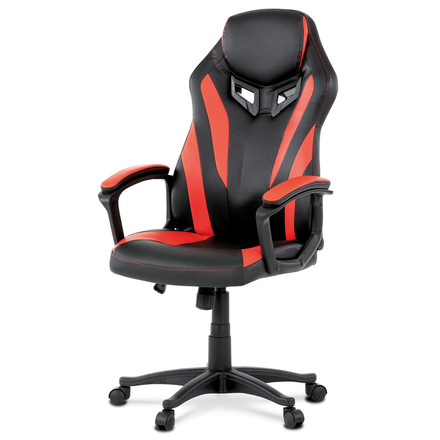 Herní židle Autronic Herní židle, potah - červená a černá ekokůže. houpací mechanismus (KA-Y209 RED)