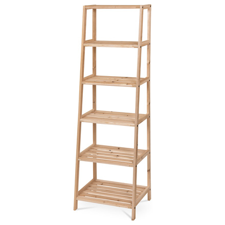 Dřevěný regál Autronic Regál dřevěný, 6 polic, jedlové dřevo, přírodní odstín (DR-N134 NAT) (1)