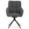 Moderní jídelní židle Autronic Jídelní židle, šedá látka bouclé, otočný mechanismus 180°, černý kov (HC-531 GREY2) (1)