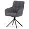 Moderní jídelní židle Autronic Jídelní židle, šedá látka bouclé, otočný mechanismus 180°, černý kov (HC-531 GREY2) (2)