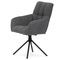 Moderní jídelní židle Autronic Jídelní židle, šedá látka bouclé, otočný mechanismus 180°, černý kov (HC-531 GREY2) (3)