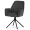 Moderní jídelní židle Autronic Jídelní židle tmavě šedá látka, područky, otočný mechanismus 180°, černý kov (HC-522 GREY2) (1)